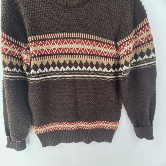 Vintage Springfoot Sweater Knit Acrylic Pullover  Crewneck Brown Men's Size M - Picture 2 of 9